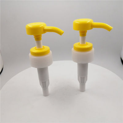 Yellow Ribbed Closure 4cc/T Child Resistant Lotion Pump Durable 33mm