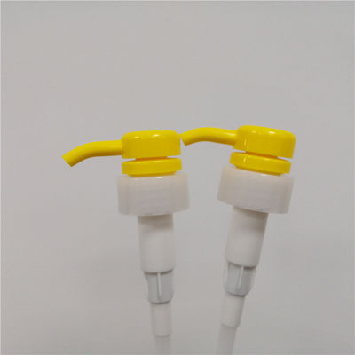 Yellow Ribbed Closure 4cc/T Child Resistant Lotion Pump Durable 33mm