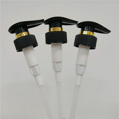SGS Approval Down Locking Shampoo Dispenser Pump With Gold Ring