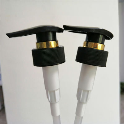 SGS Approval Down Locking Shampoo Dispenser Pump With Gold Ring