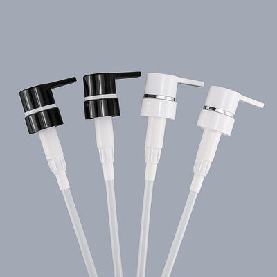 Refillable Bottle White Plastic Soap Pump With Chrome Around Edge