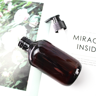 Manufacturer Wholesale Brown Gray 300ml Transparent Empty PET Plastic Shampoo Bottle With Pump Cap