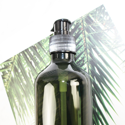 Manufacturer Wholesale Brown Gray 300ml Transparent Empty PET Plastic Shampoo Bottle With Pump Cap