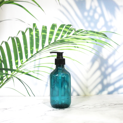 Manufacturer Wholesale Brown Gray 300ml Transparent Empty PET Plastic Shampoo Bottle With Pump Cap