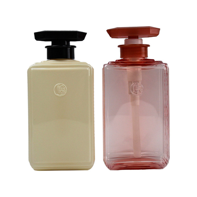Printing 500ml PET Clear Empty Square Lotion Pump Bottle for Shampoo and Conditioner Bottles