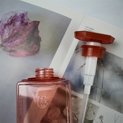 Printing 500ml PET Clear Empty Square Lotion Pump Bottle for Shampoo and Conditioner Bottles