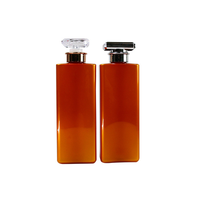 Orange 800ml Square Shampoo Bottle Offset Printing