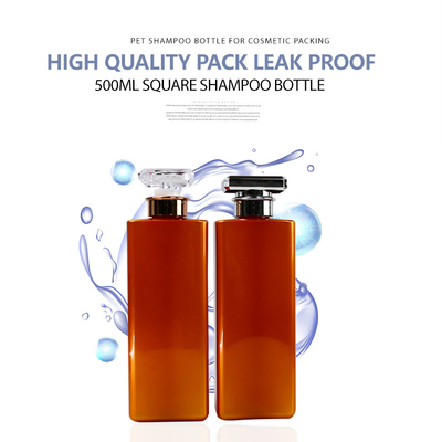 Orange 800ml Square Shampoo Bottle Offset Printing